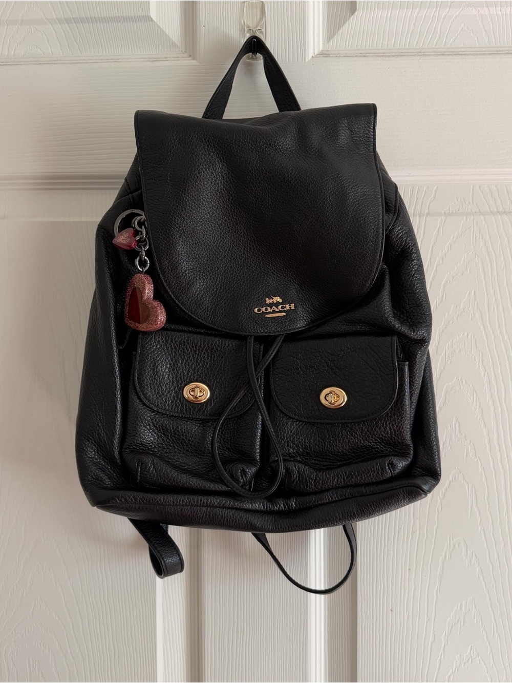 Coach Black Pebbled Leather Backpack